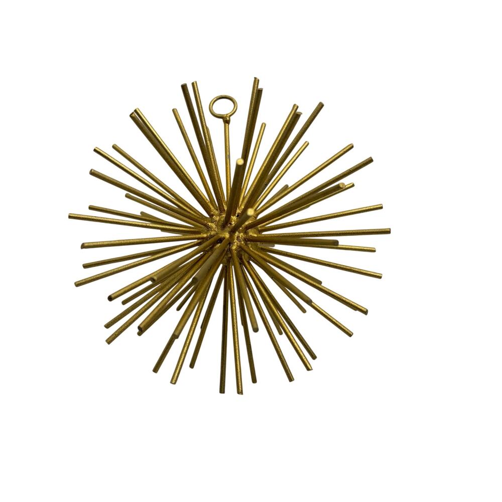 VTG MCM atomic starburst decor sculpture matte brass gold tone. 6 inch diameter
